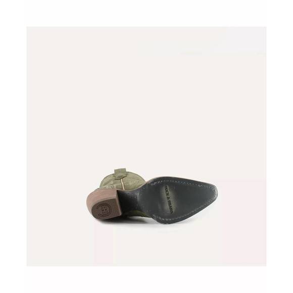 NEW BUCK & BRANA women's brooke leather cowgirl boots in olive - Picture 6 of 9